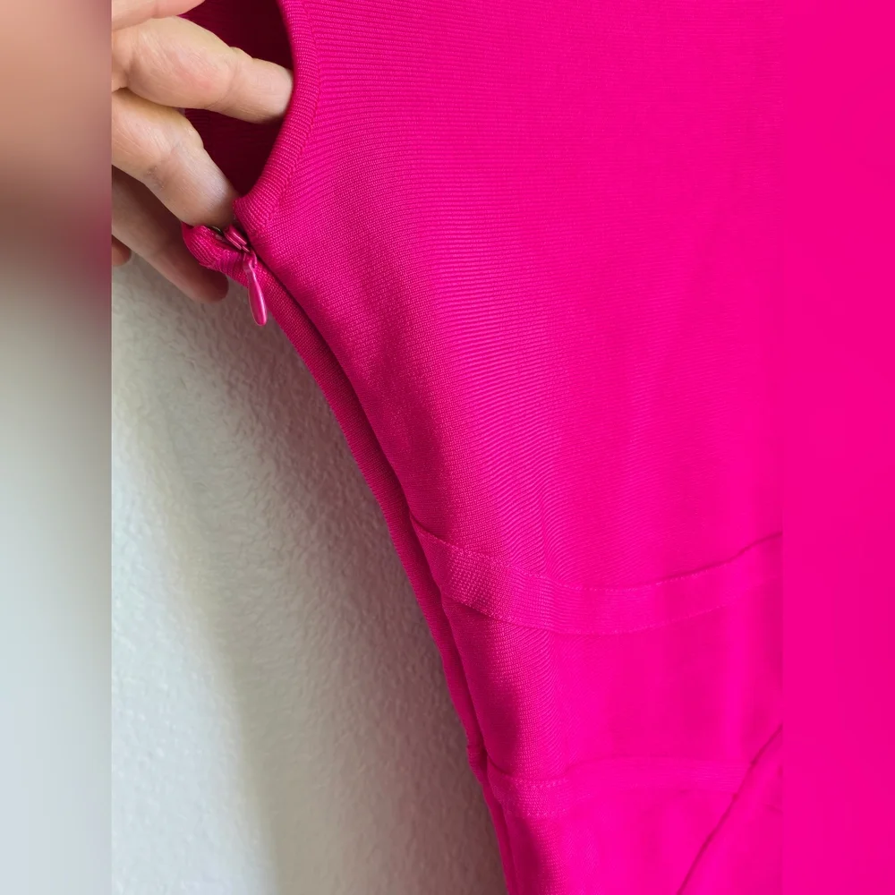 Marciano Pink Sheath Dress Asymmetrical Neckline - Picture 9 of 9